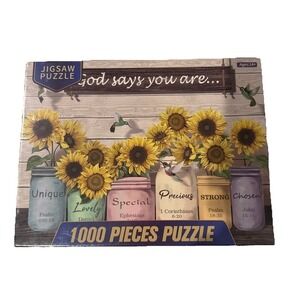 New Jigsaw Puzzle God Says You Are Unique With 🌻 Sunflowers 1000 Piece NIB